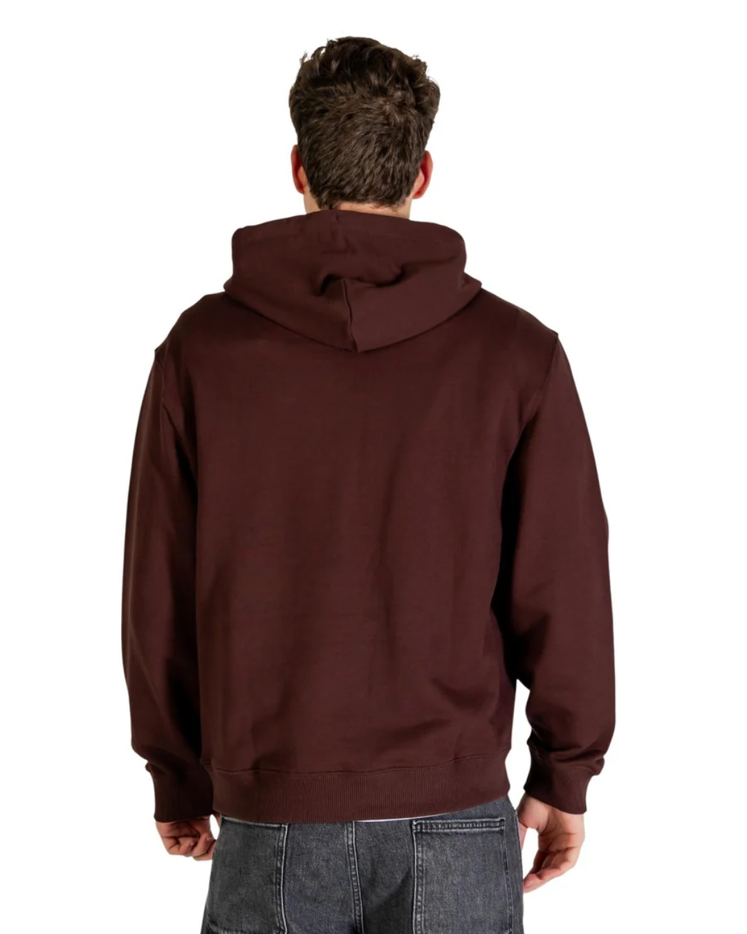 felpa uomo con cappuccio calvin klein |Colore:Marrone