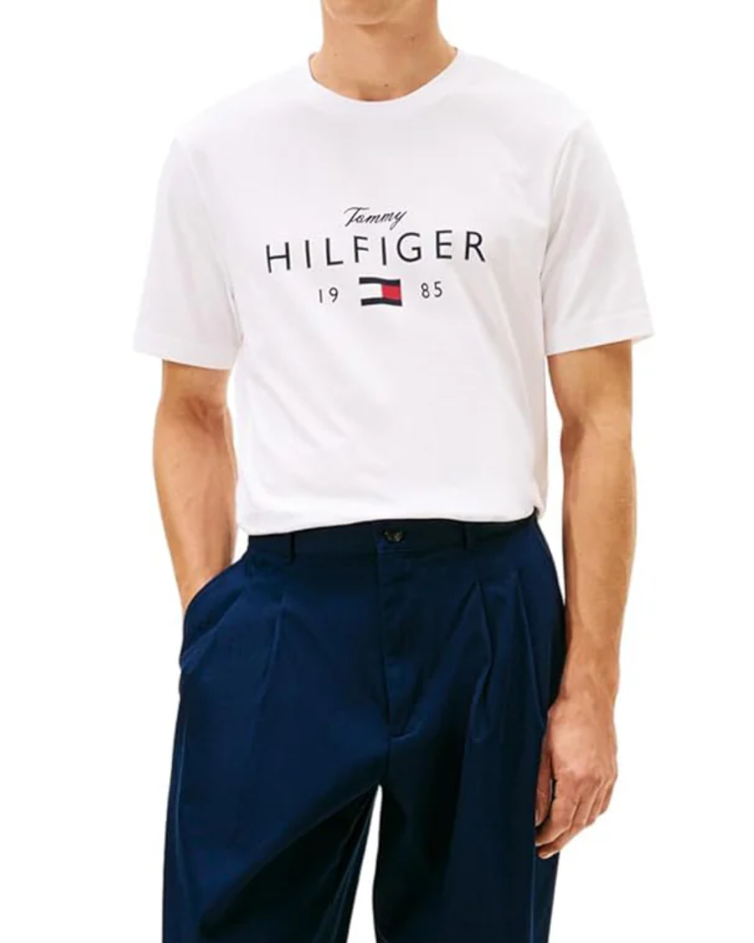 t-shirt uomo tommy hilfiger |Colore:Bianco