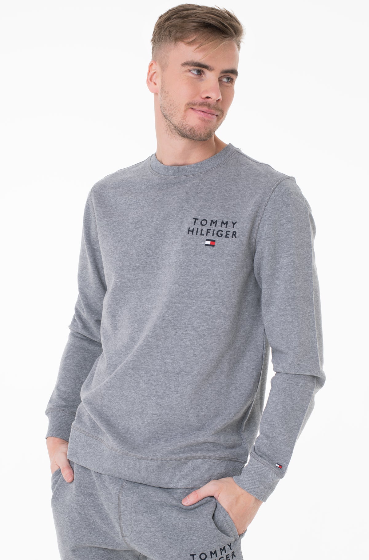 felpa girocollo uomo tommy hilfiger |Colore:Grigio