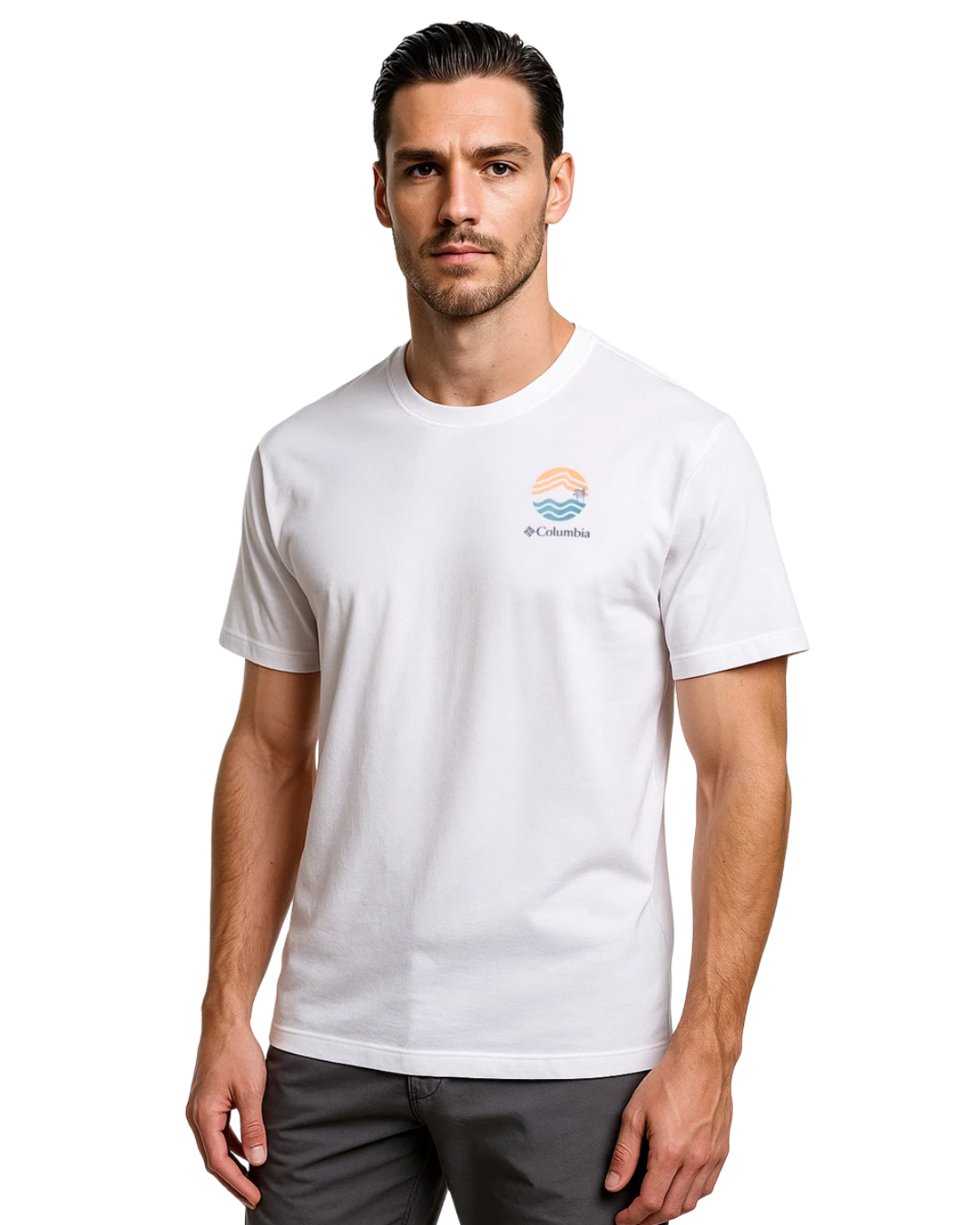 t-shirt uomo columbia|Colore:White