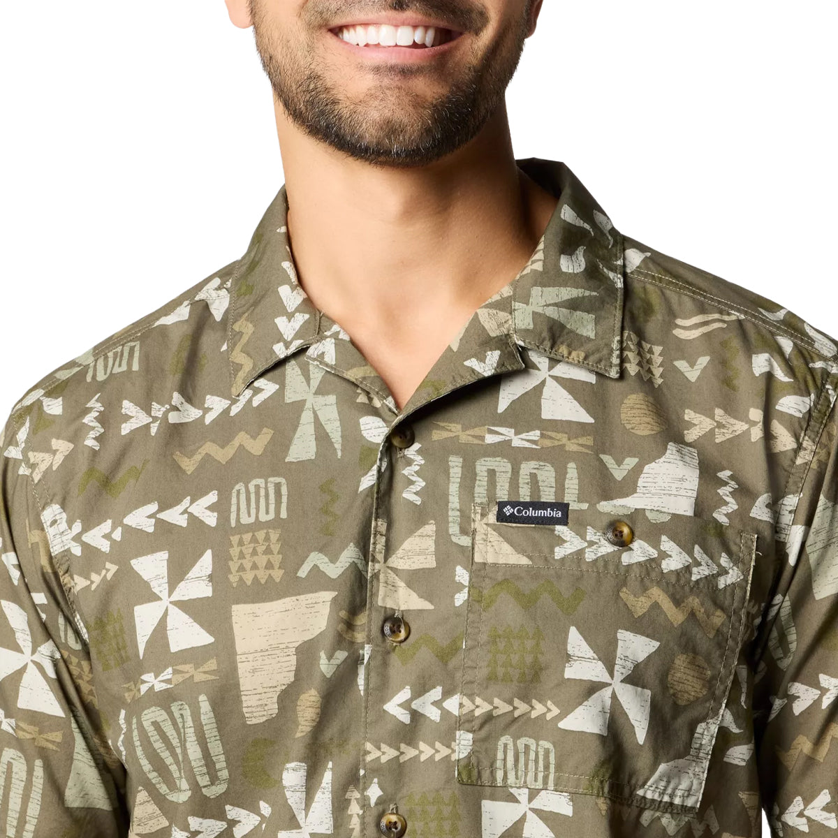 camicia uomo columbia |Colore:Stone green