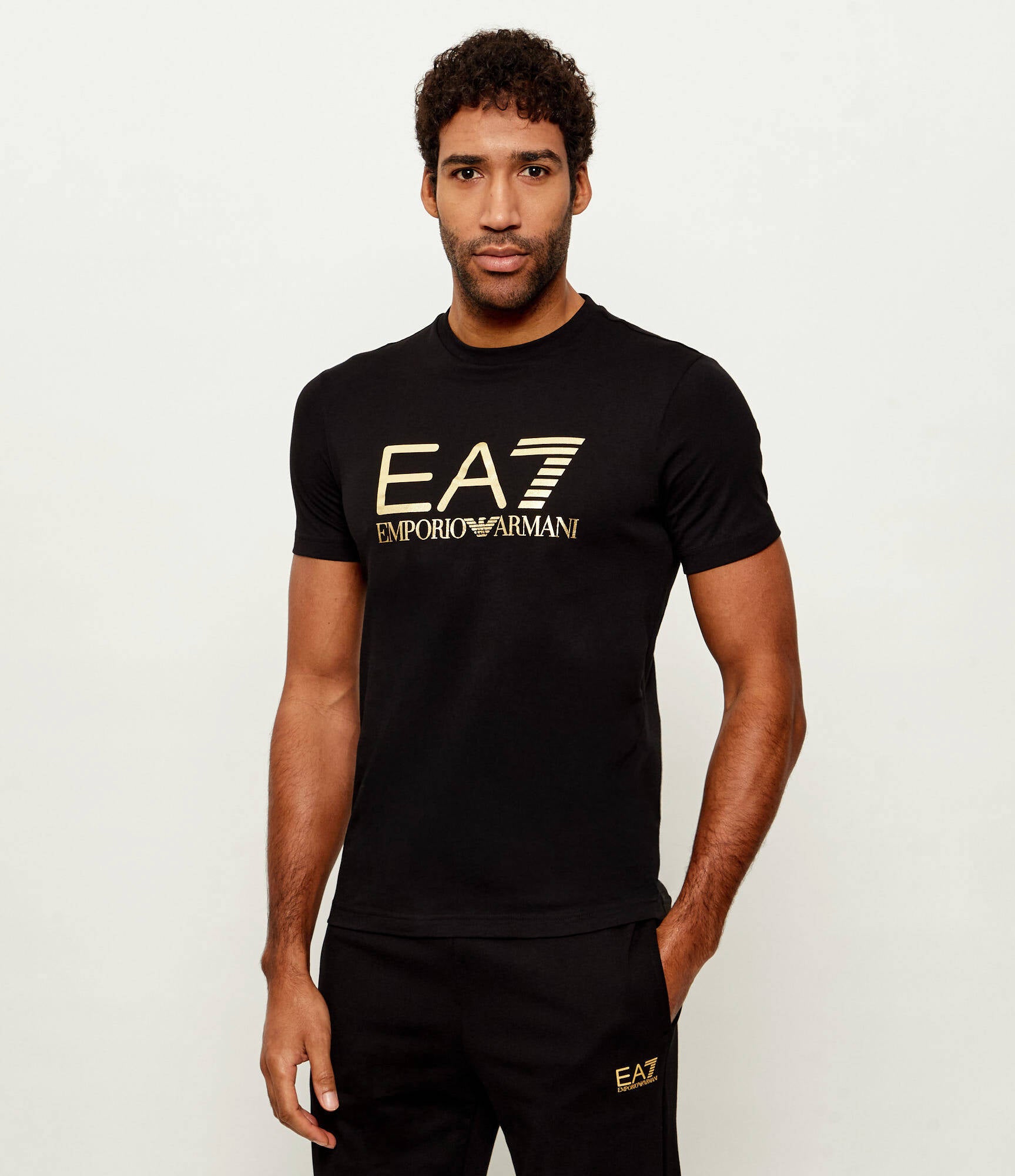 T-SHIRT EA7 UOMO |Colore:Black/gold