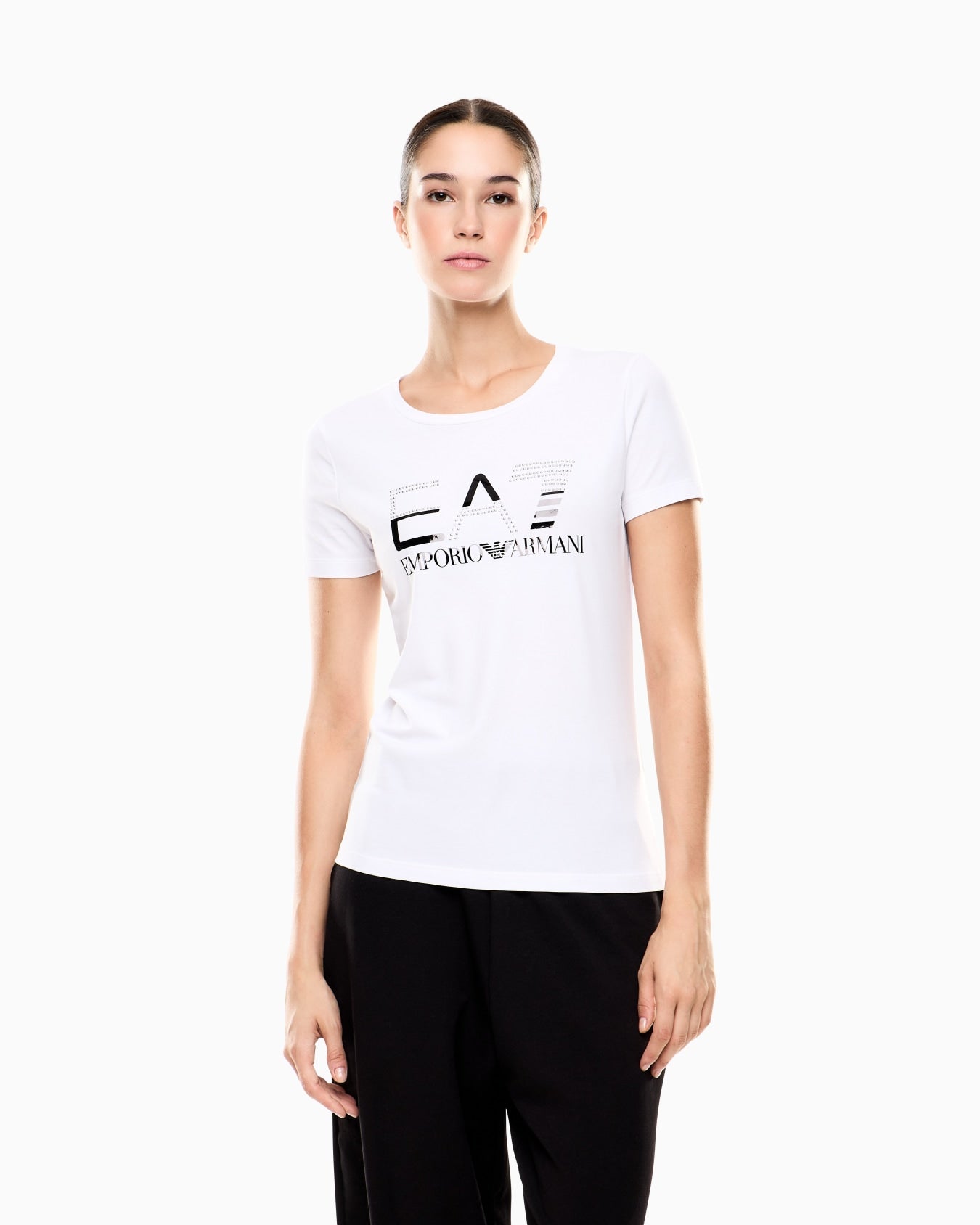 T-shirt girocollo Logo Series in jersey stretch|Colore:White
