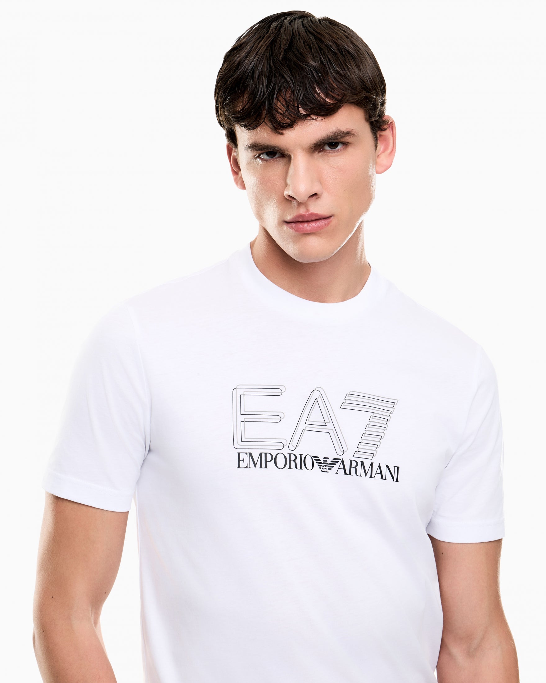 T-shirt girocollo Visibility in jersey di cotone|Colore:White