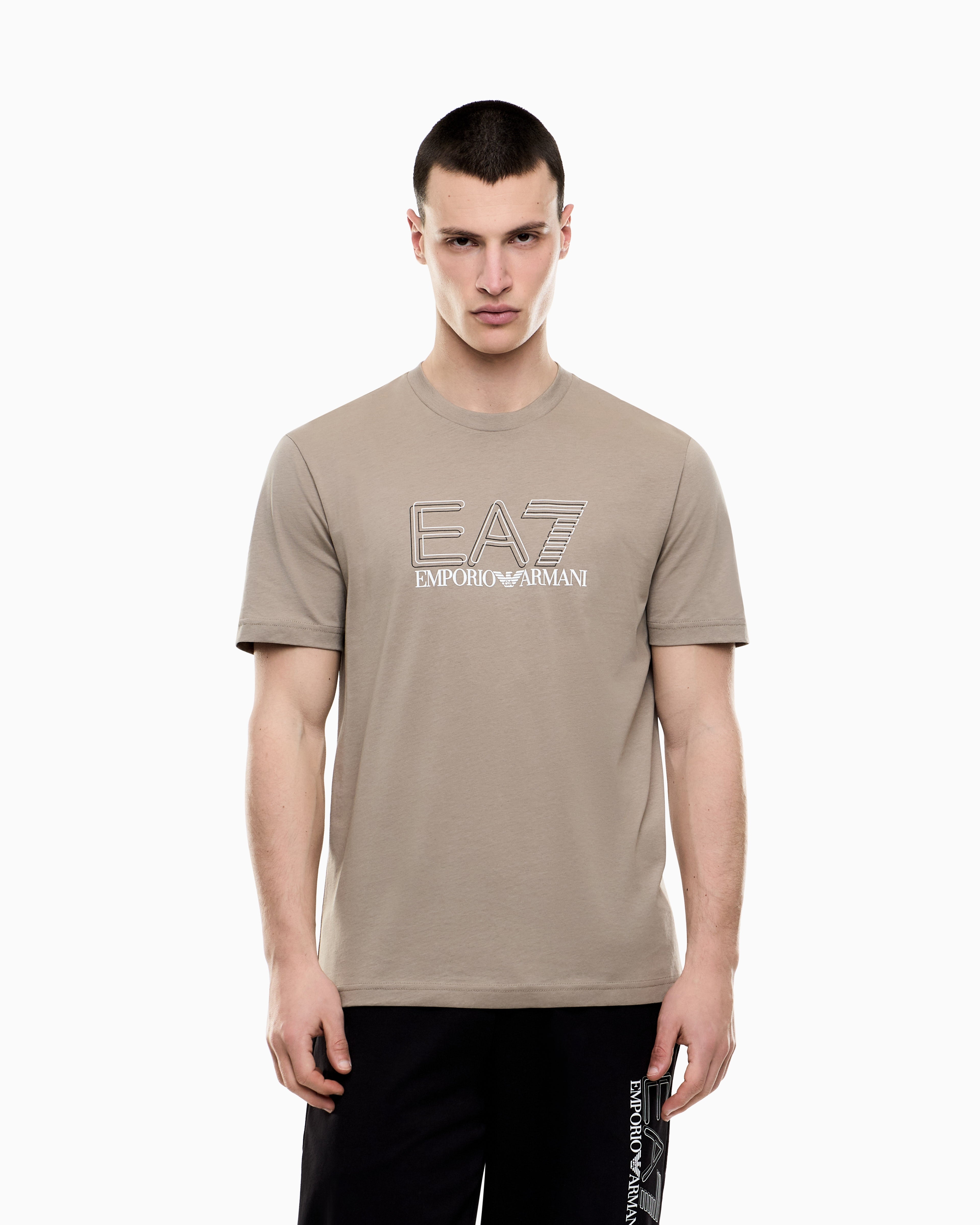 T-shirt girocollo Visibility in jersey di cotone|Colore:Roasted cashew