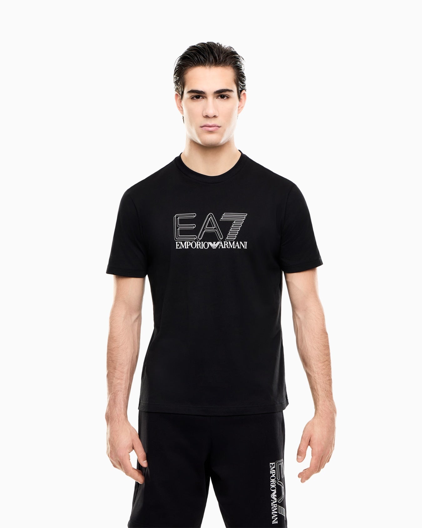 T-shirt girocollo Visibility in jersey di cotone|Colore:Black