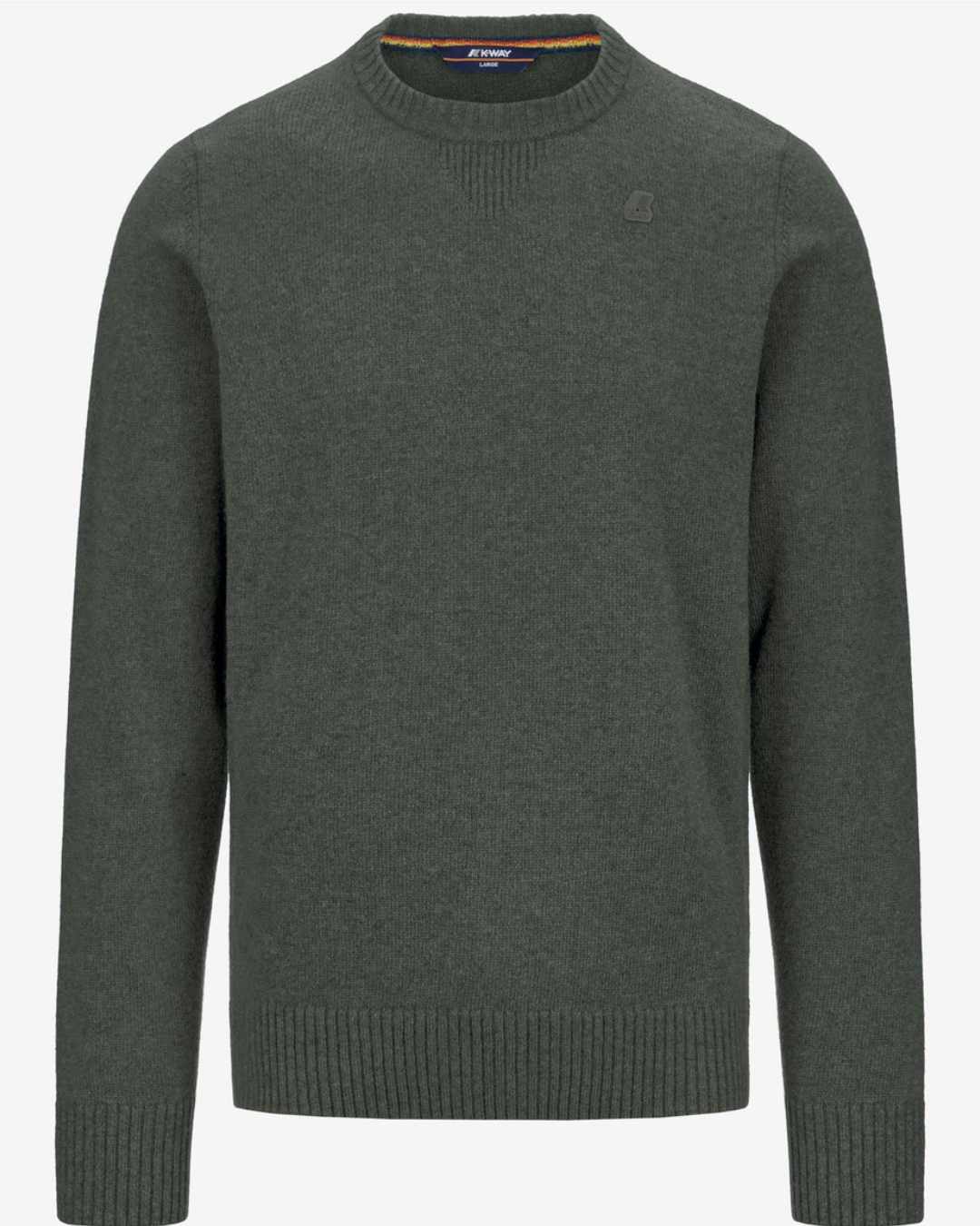 PULLOVER GIROCOLLO - SEBASTIEN LAMBSWOOL|Colore:Green blackish