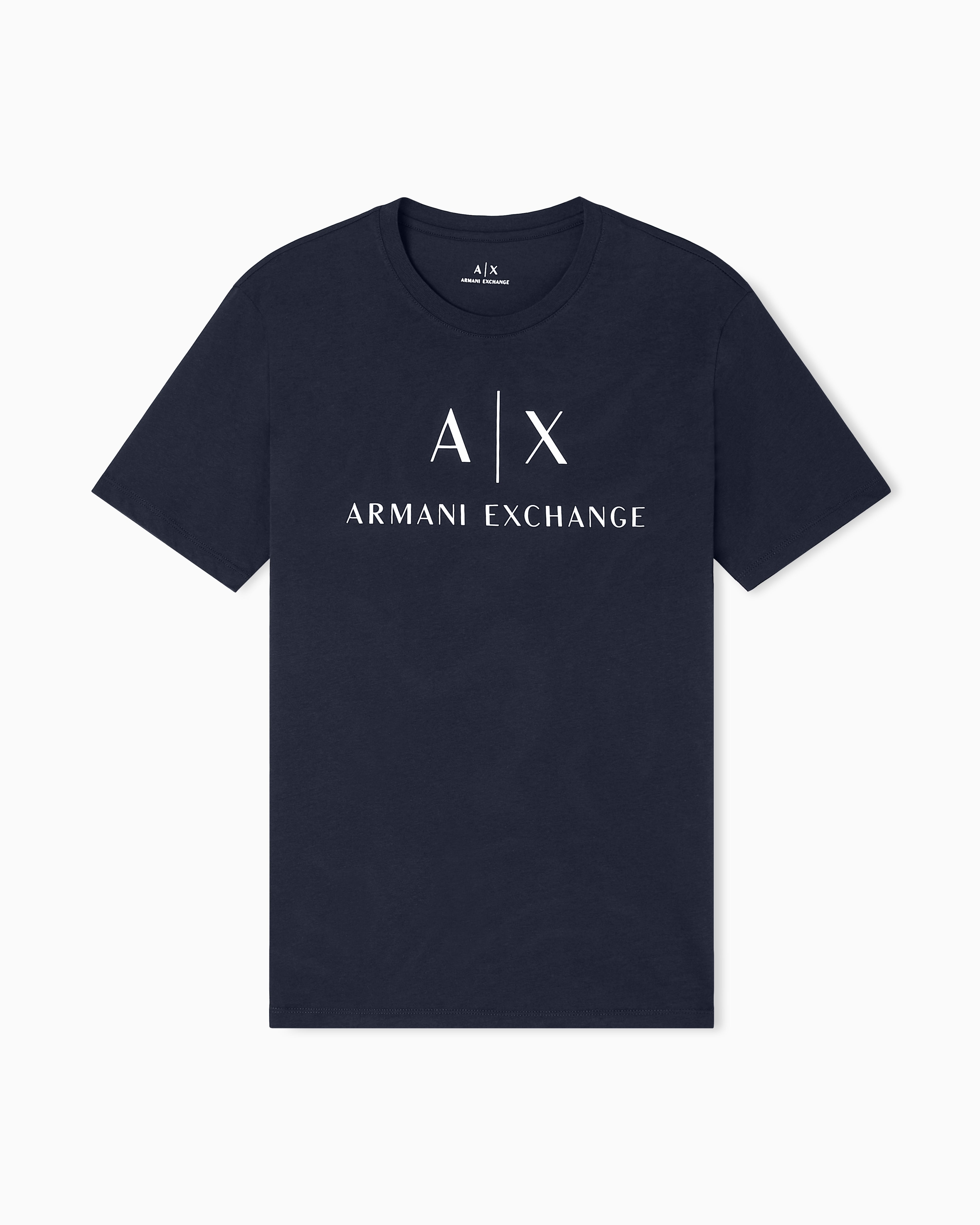 T-shirt slim fit in jersey con logo|Colore:Blu navy