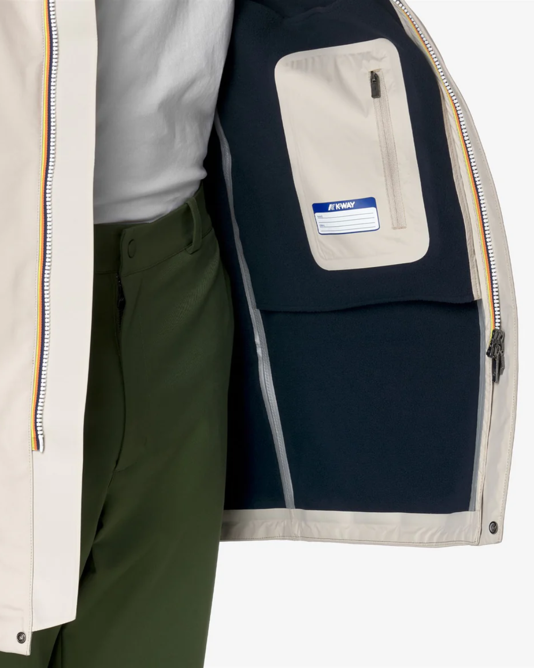 GIACCA IMPERMEABILE LUNGA |Colore:Beige-blue depth