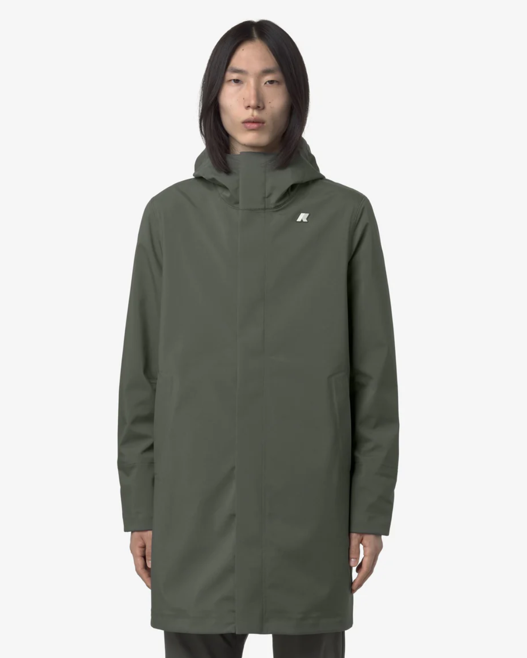 GIACCA IMPERMEABILE LUNGA |Colore:Green blackish-blue depth