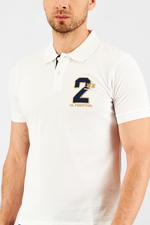 polo la martina uomo |Colore:Bianco