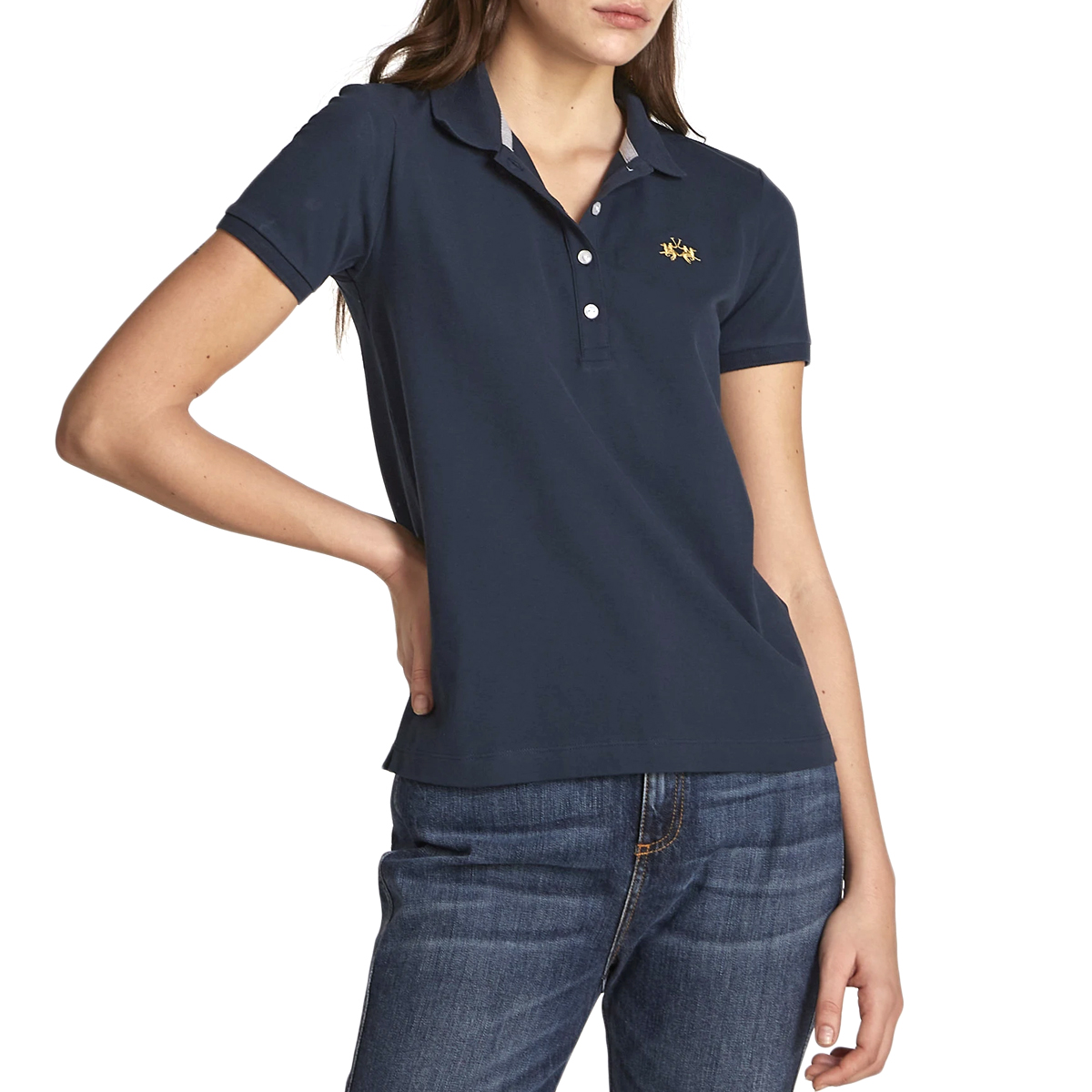 polo donna la martina  |Colore:Blu
