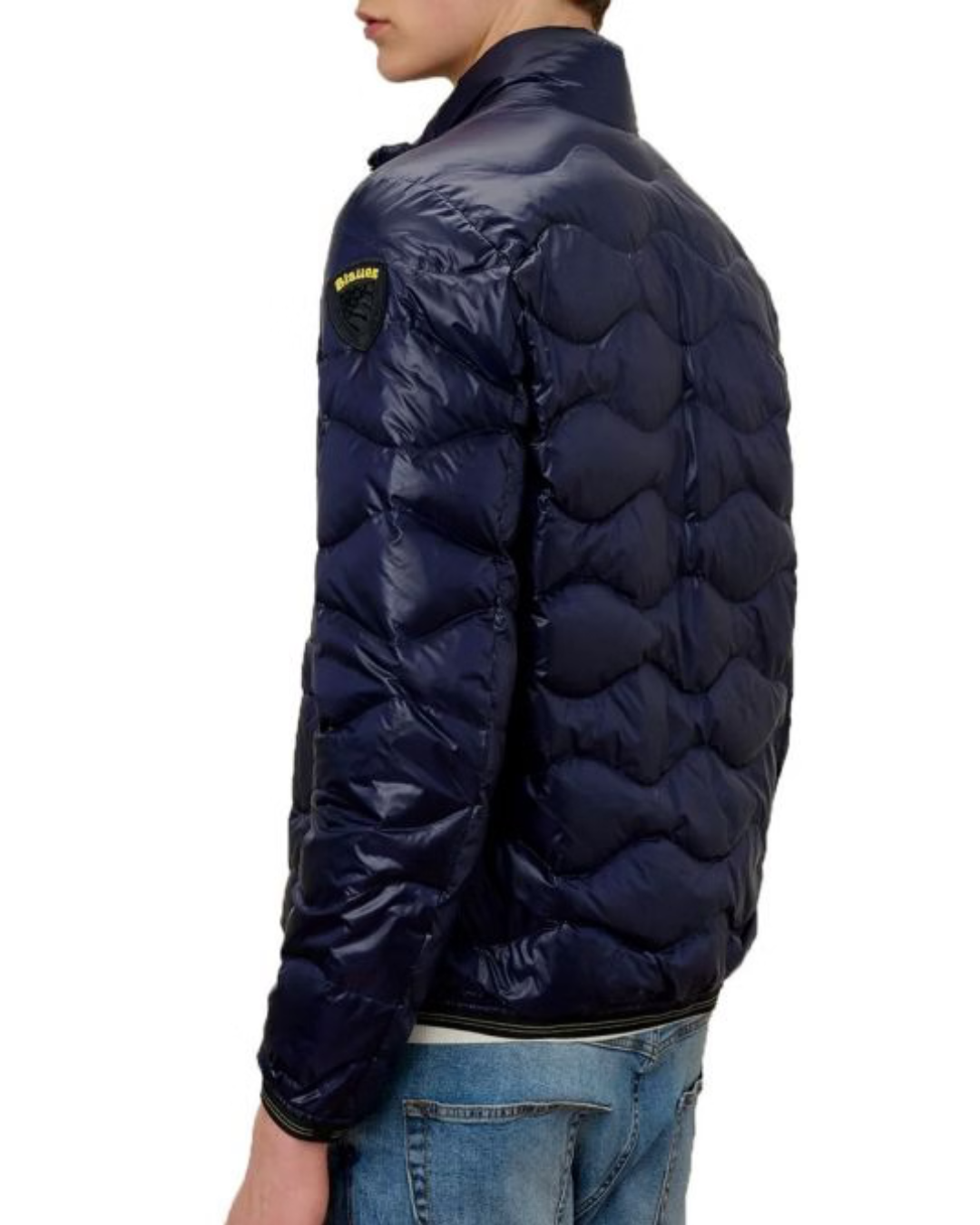 Piumino Con Cappuccio E Taschina Wave da Uomo|Colore:Blu