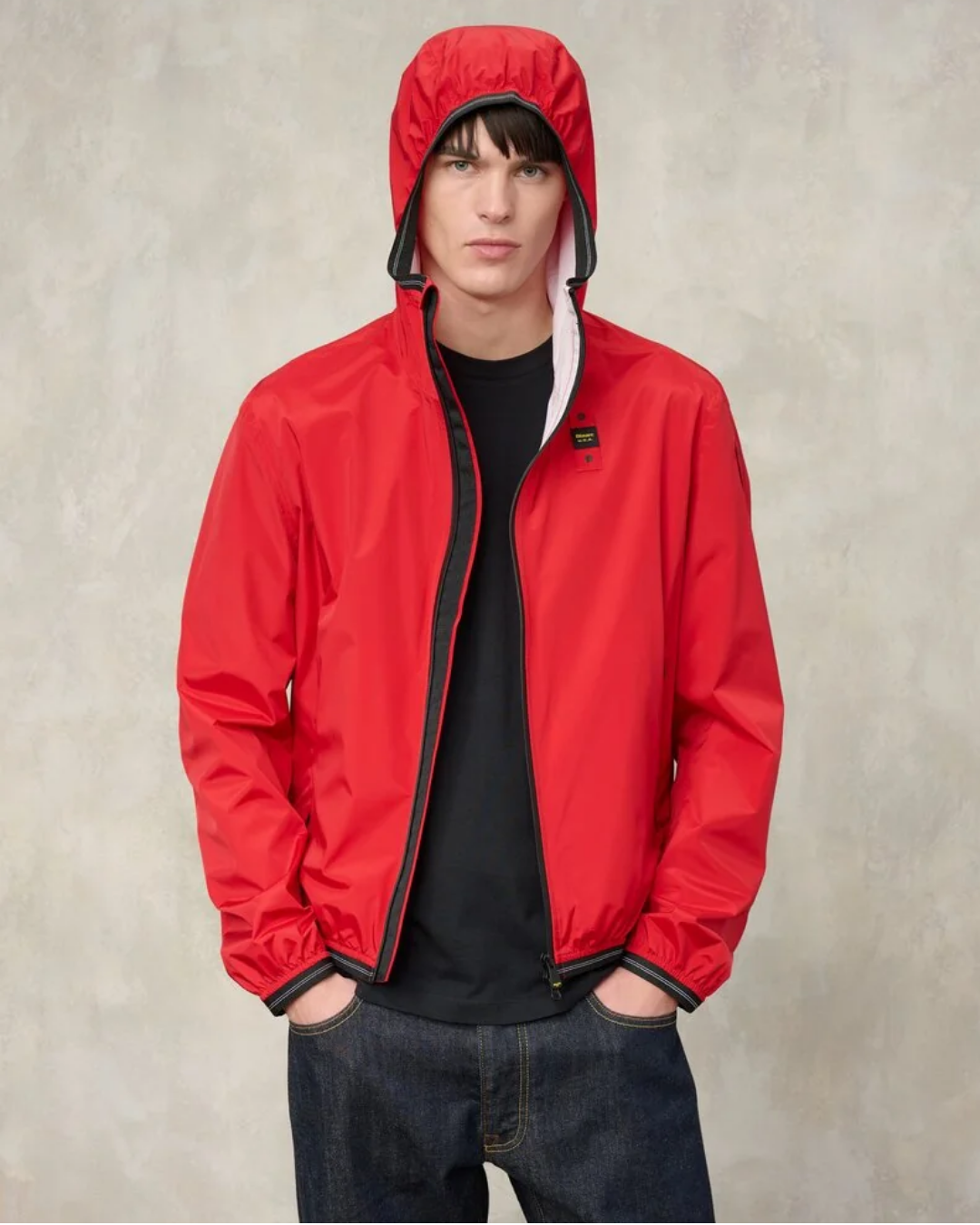 Giacca A Vento Nastrata Farrin da Uomo|Colore:Rosso sangue