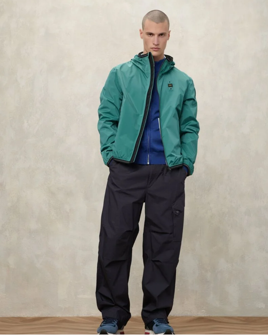 Giacca A Vento Nastrata Farrin da Uomo|Colore:Verde acqua