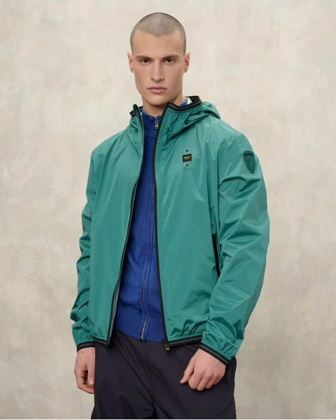 Giacca A Vento Nastrata Farrin da Uomo|Colore:Verde acqua