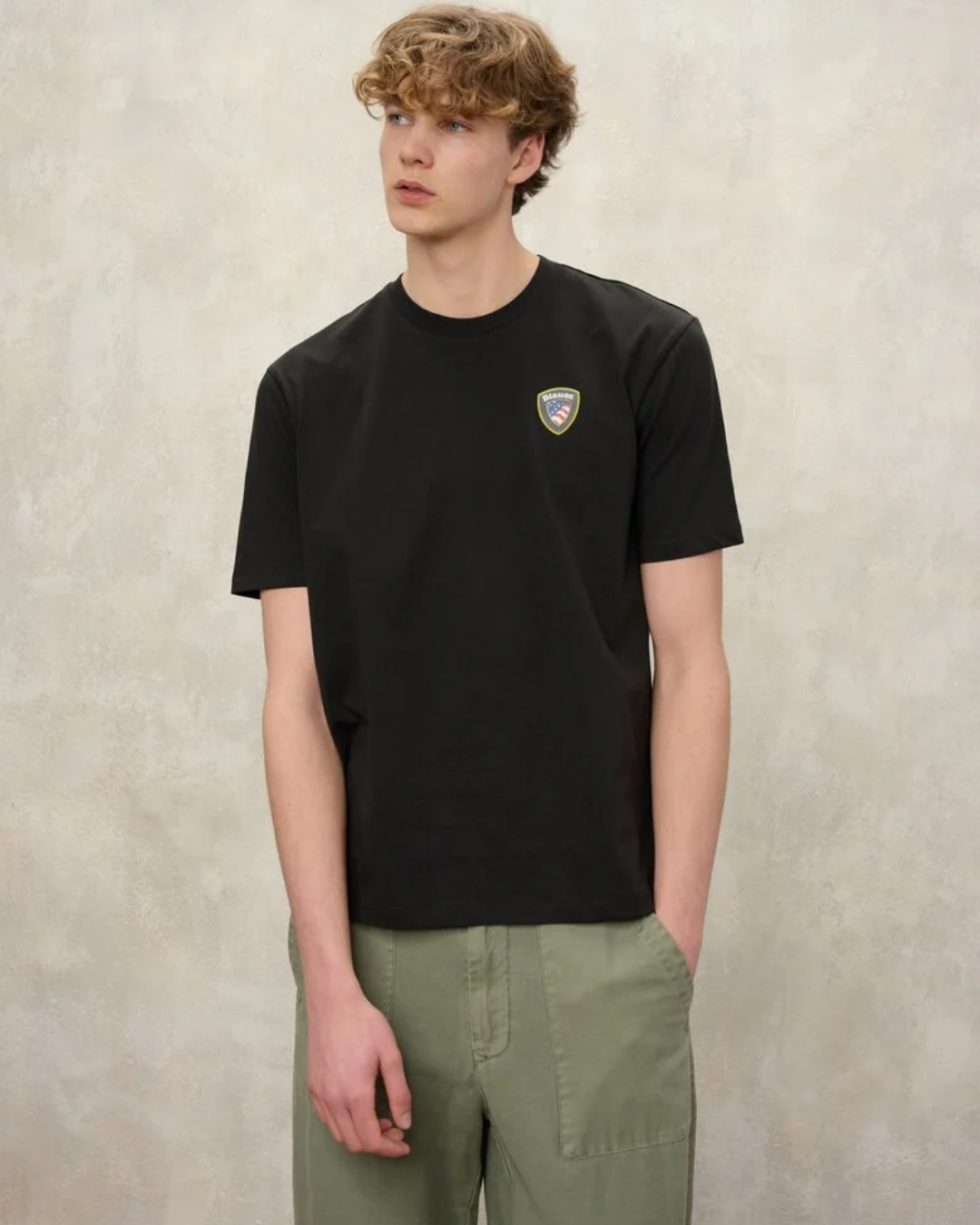 Blauer t-shirt in cotone FAXON|Colore:Nero