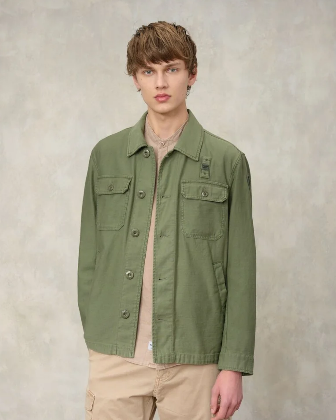 GIACCA CAMICIA GOODALE DYED|Colore:Oliva