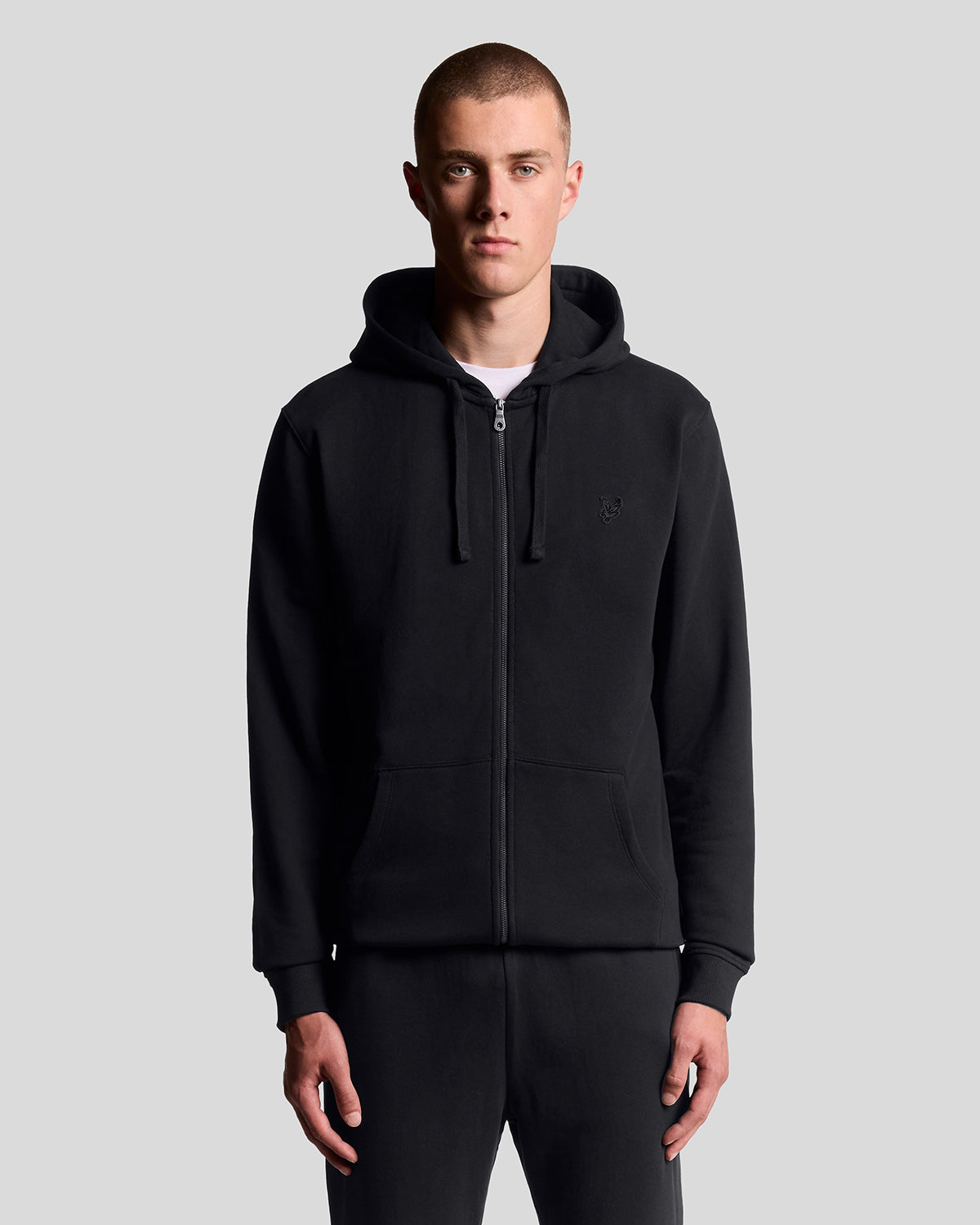 Zip Through Hoodie |Colore:Jet black