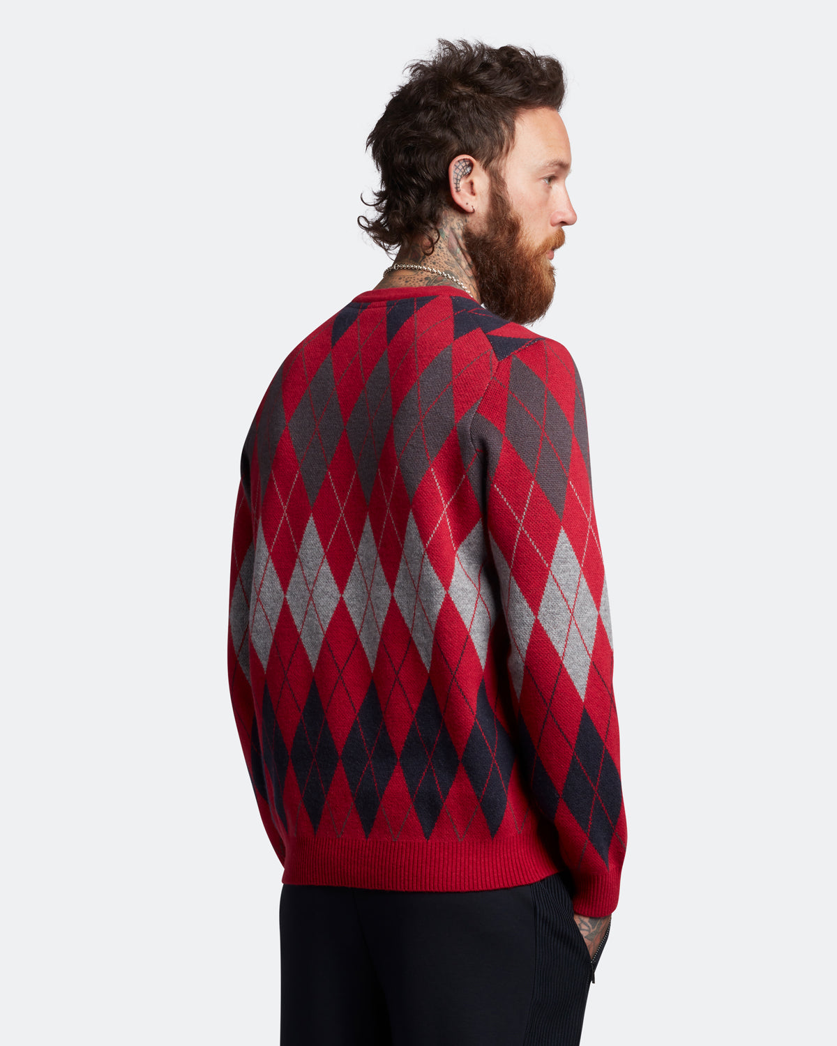 British Argyle Crew Neck |Colore:Tunnel red