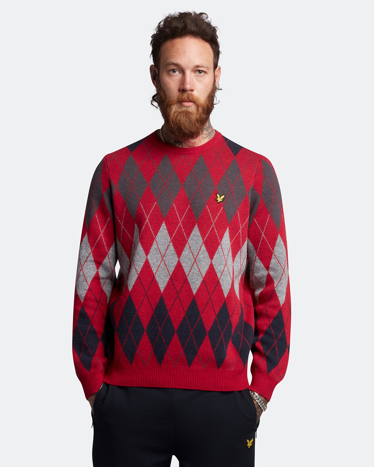 British Argyle Crew Neck |Colore:Tunnel red