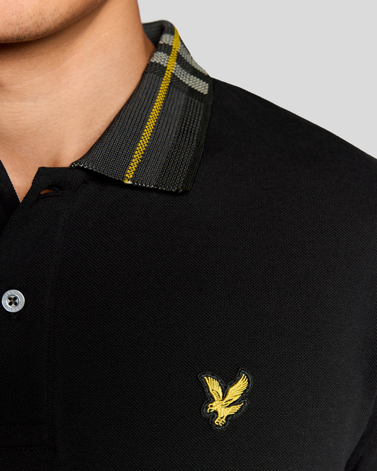 POLO TARTAN COLLAR  |Colore:Jet black