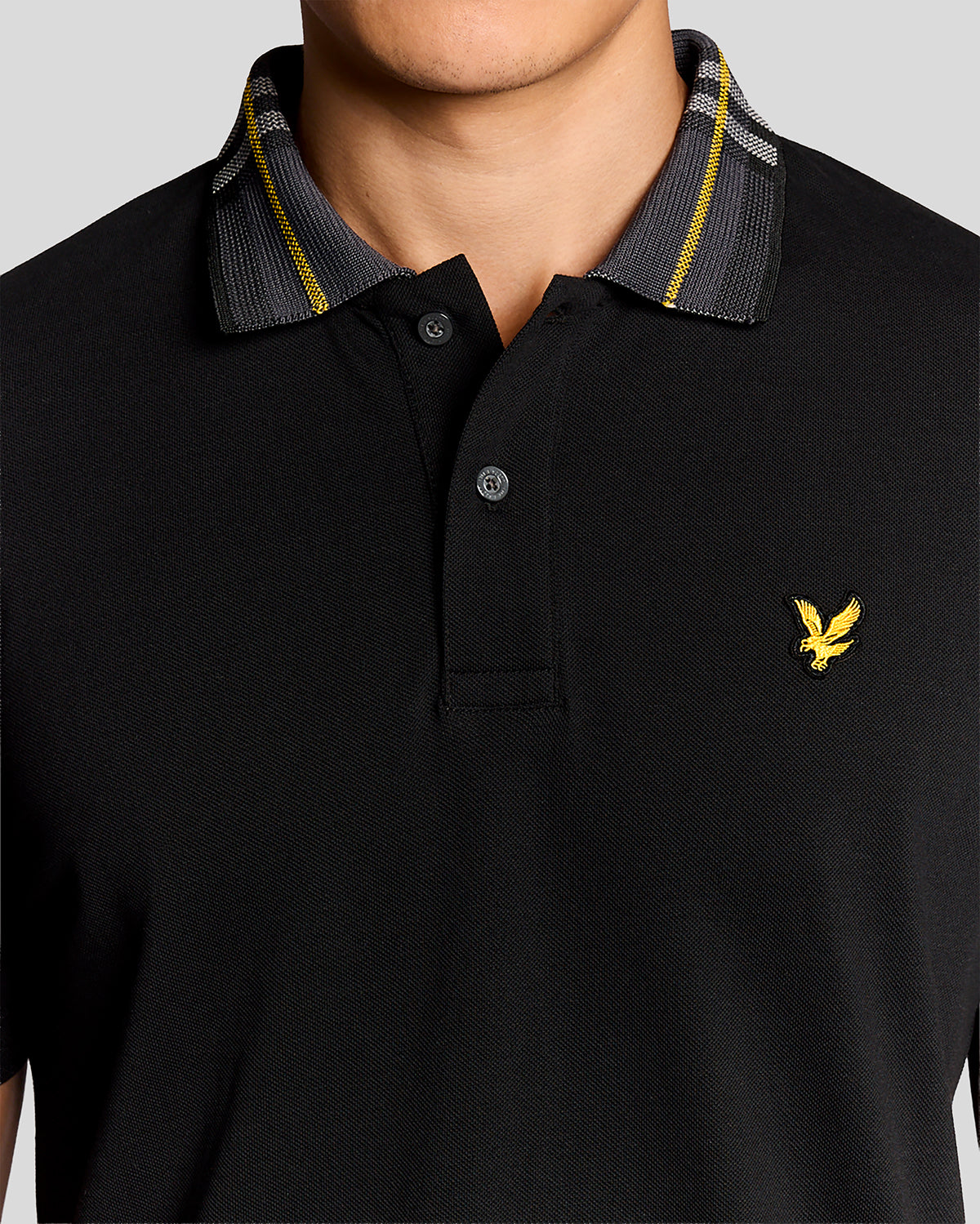 POLO TARTAN COLLAR  |Colore:Jet black