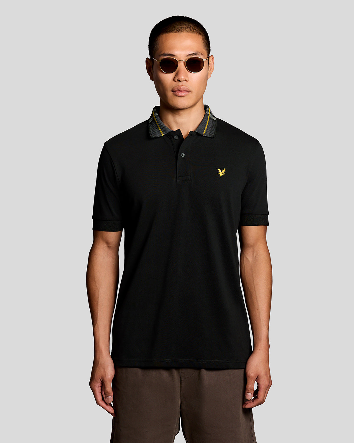 POLO TARTAN COLLAR  |Colore:Jet black