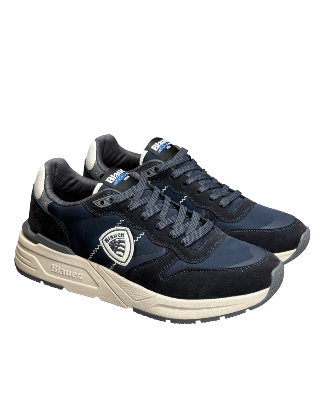 BLAUER SNEAKER RAY01 NAVY|Colore:White/navy