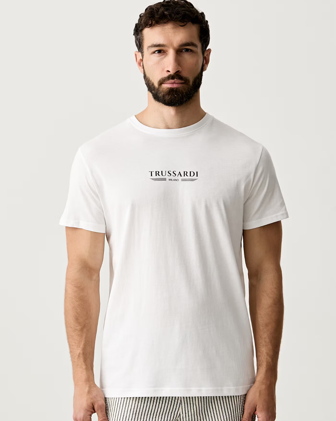 Trussardi t-shirt da uomo in cotone|Colore:Bianco