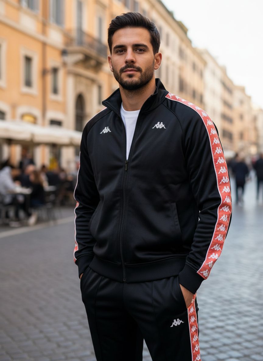 KAPPA TUTA COMPLETA|Colore:Nero e arancio