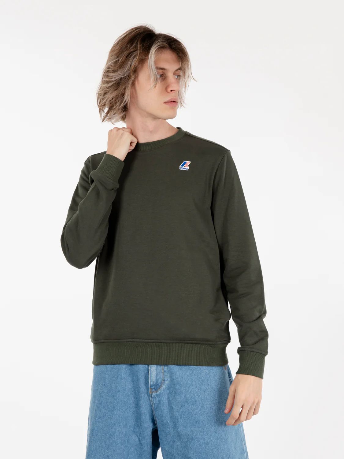 FELPA GIROCOLO - LE VRAI AUGUSTE |Colore:Verde militare