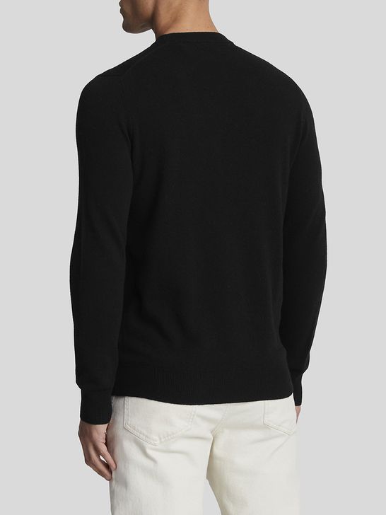 Girocollo uomo misto lana Lyle&Scott |Colore:Jet black marl