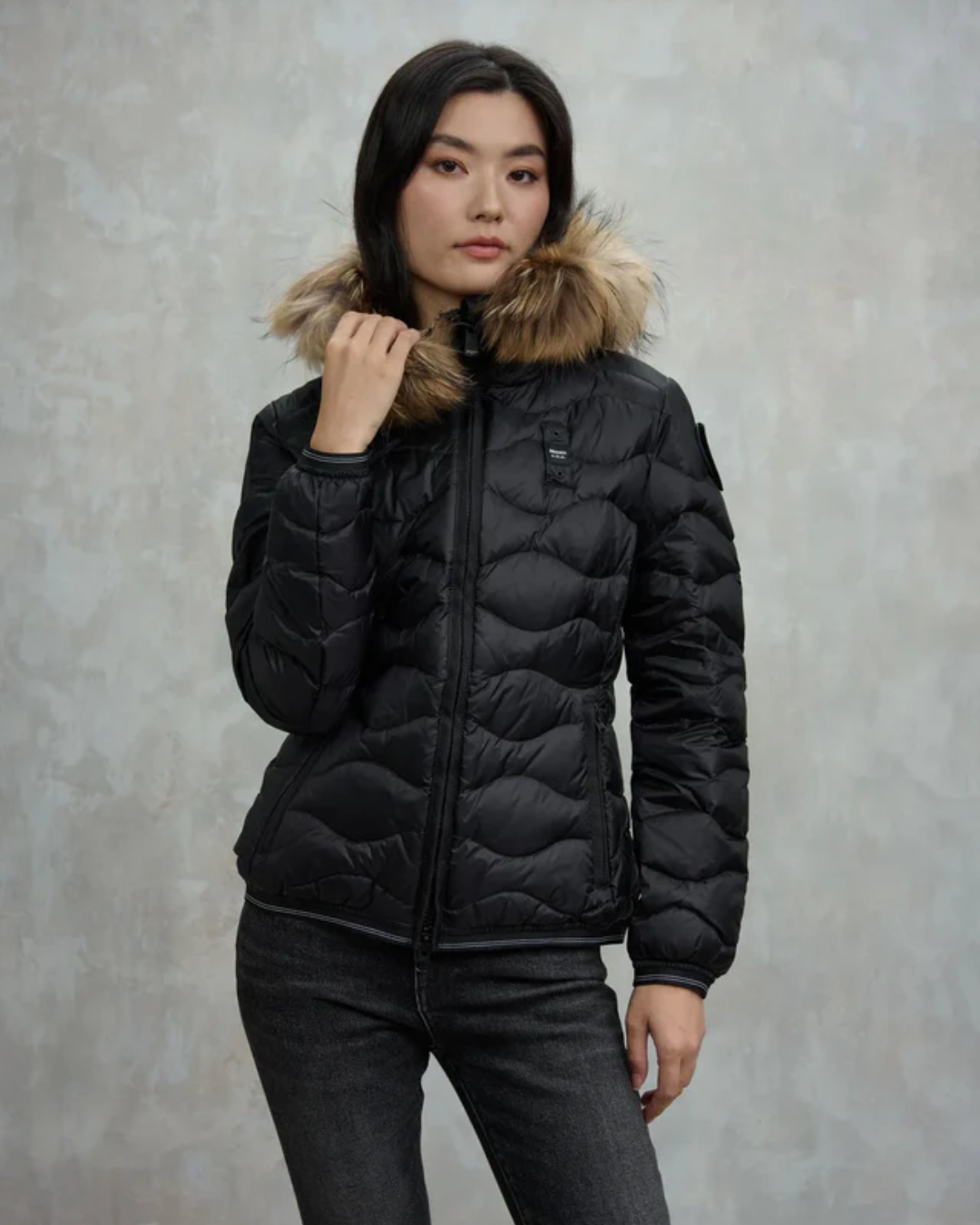 blauer giubbino donna |Colore:Nero