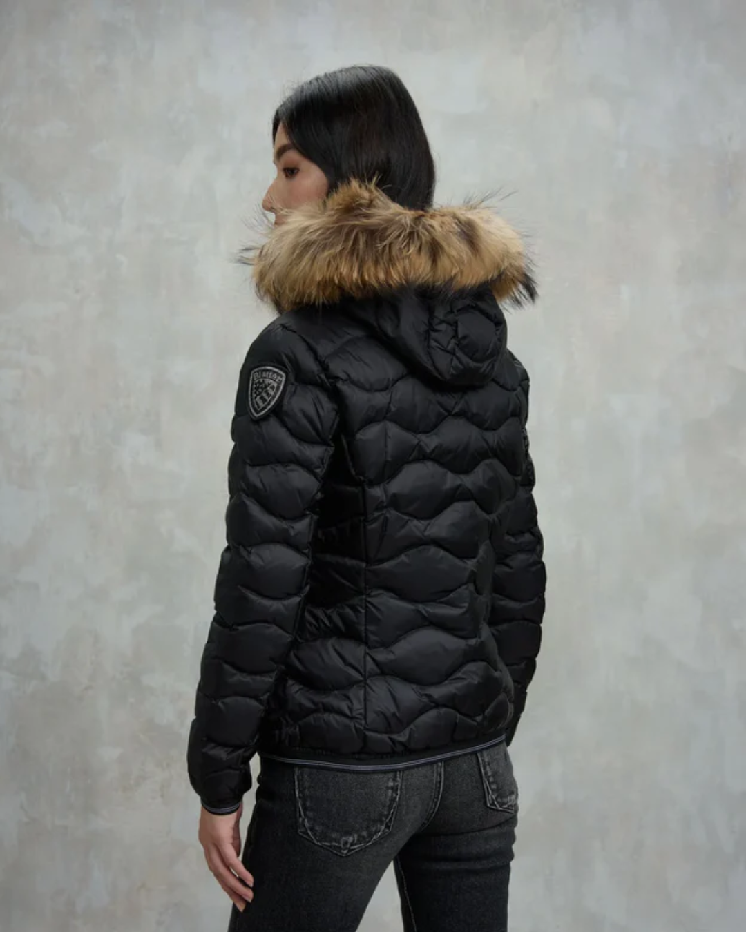 blauer giubbino donna |Colore:Nero