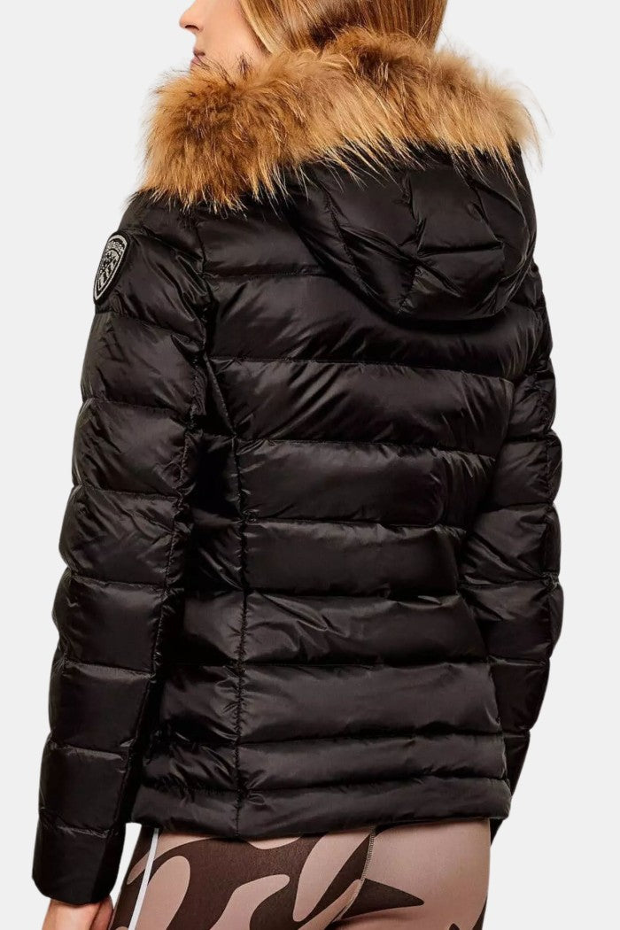 PIUMINO BLAUER TRAPUNTATO CON PELLICCIA|Colore:Nero