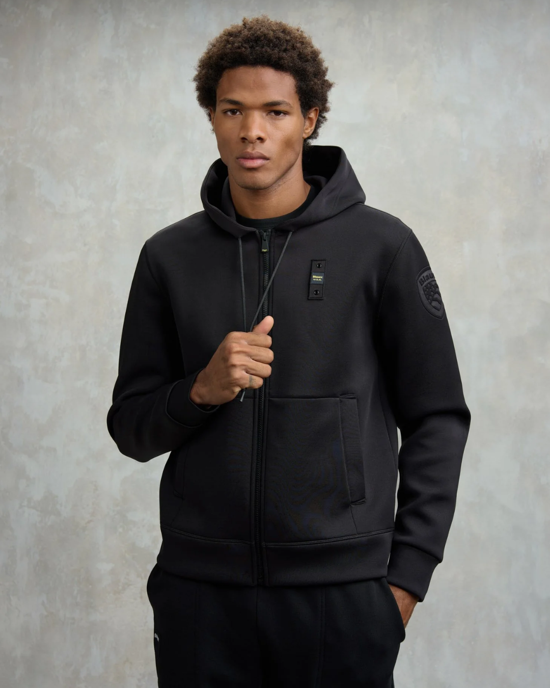 FELPA SCUBA CON CAPUCCIO COLBY|Colore:Nero