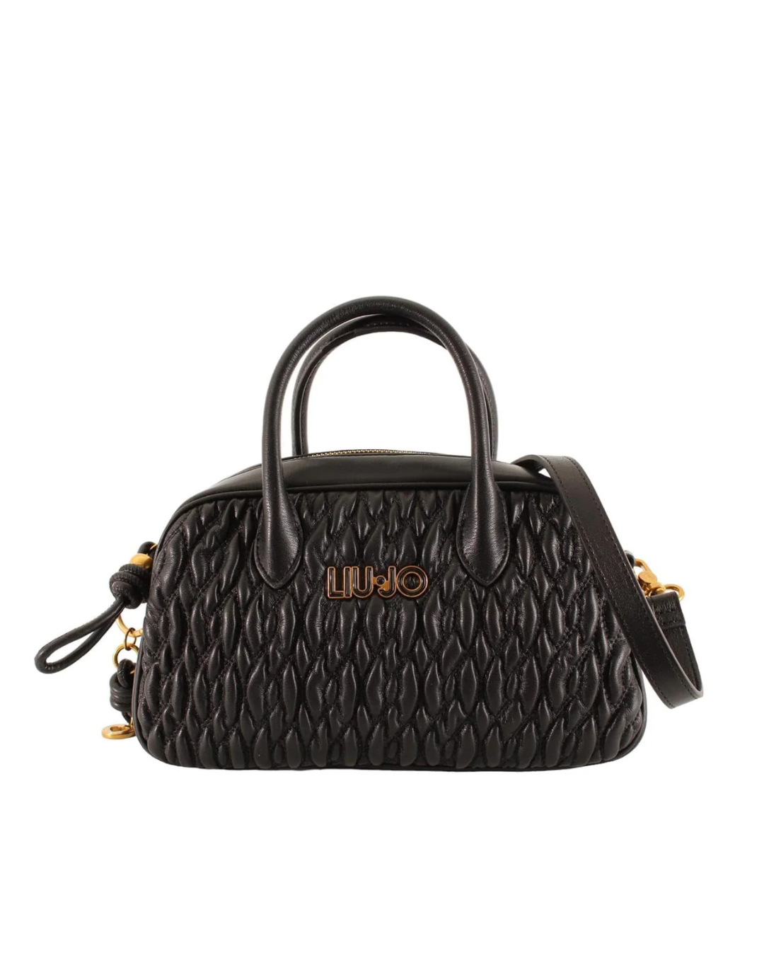 Borsa a mano nera matelassé a treccia|Colore:Nero